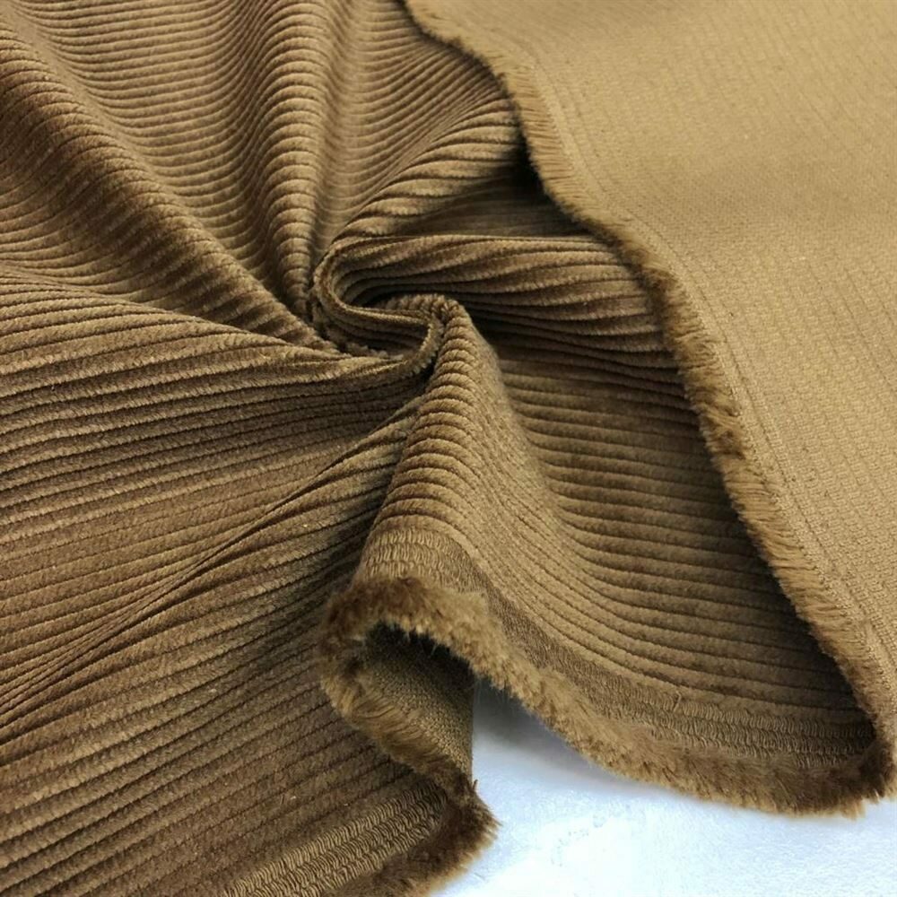Fitilli Kadife Kumaş Koyu Camel