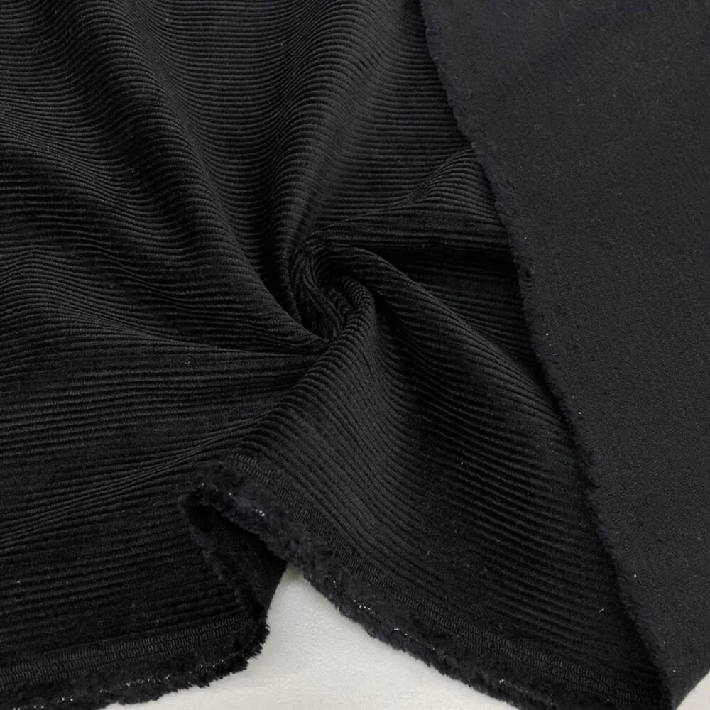 Fitilli Kadife Kumaş Siyah