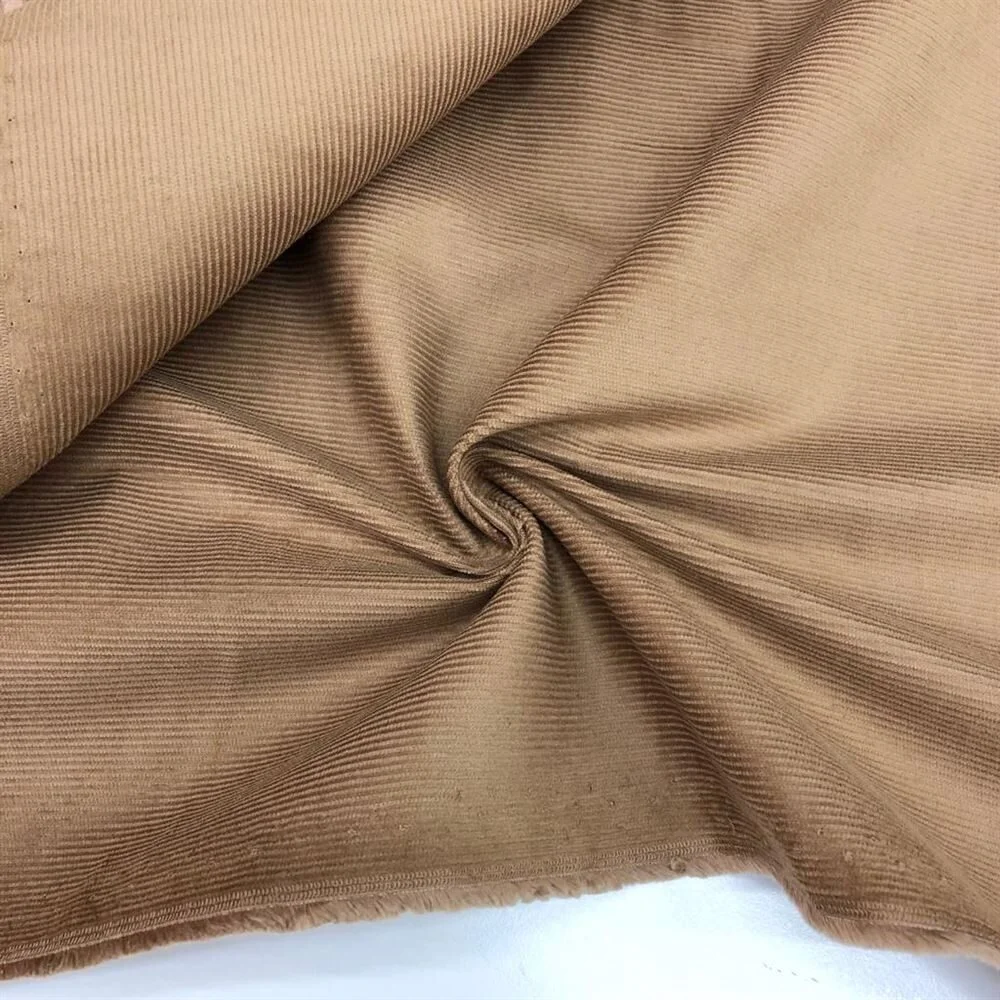 Kadife Fitilli Kumaş Koyu Bej