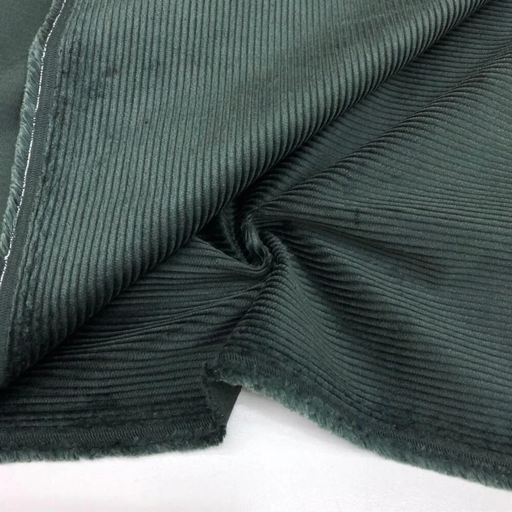 Kadife Fitilli Kumaş Koyu Yeşil