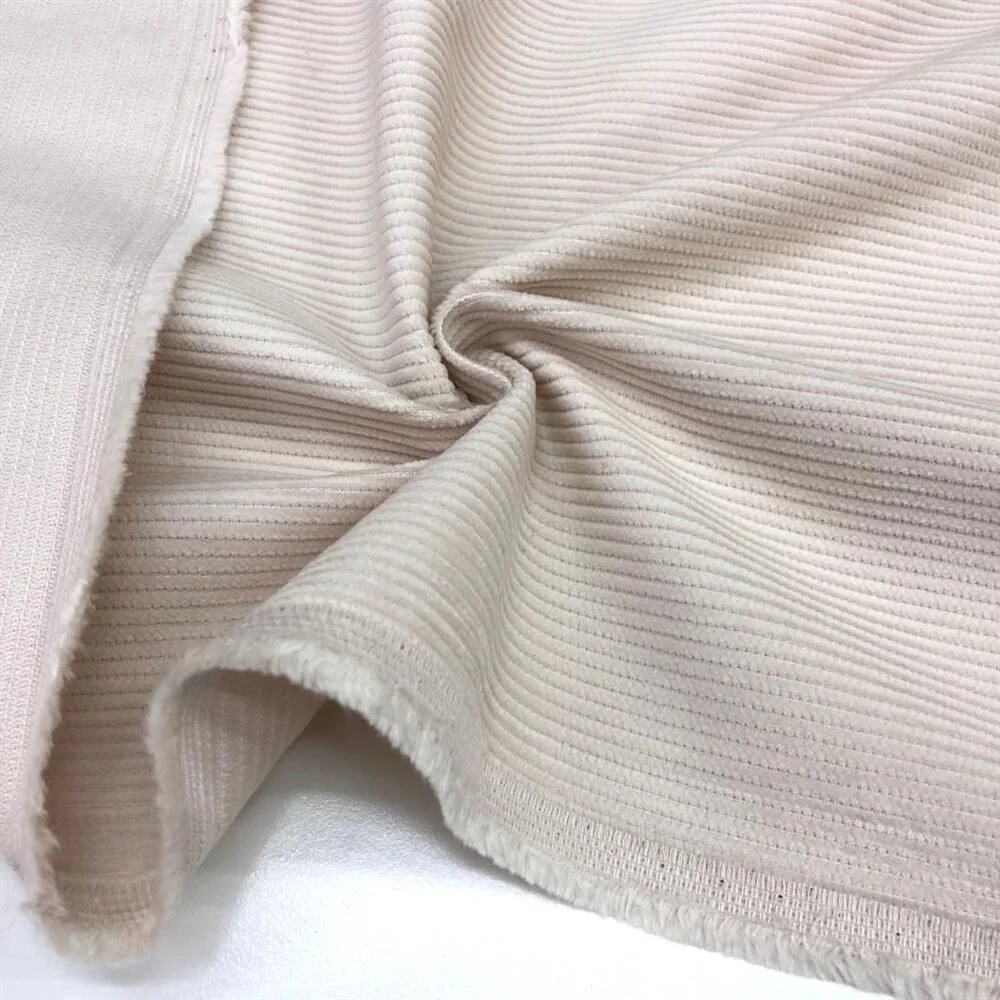 Kadife Fitilli Kumaş Krem