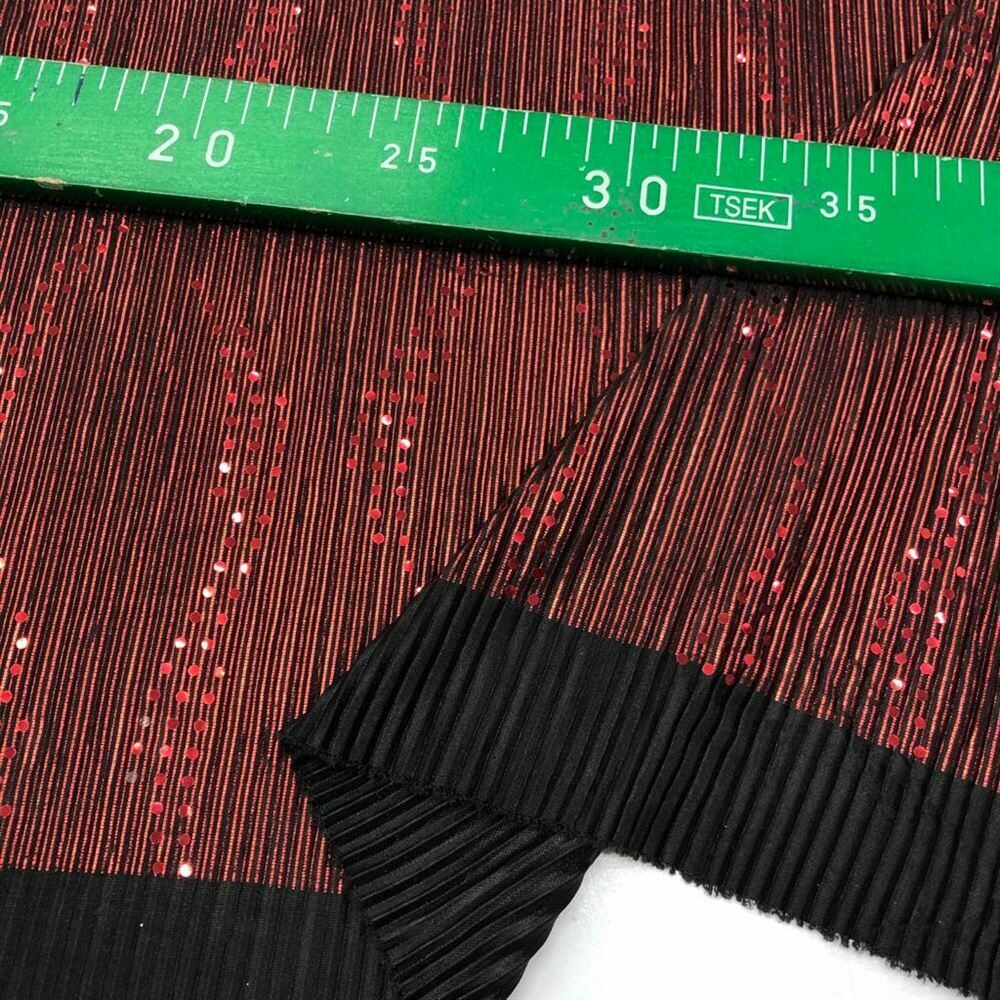 Metalik Örme Pullu Kumaş Bordo