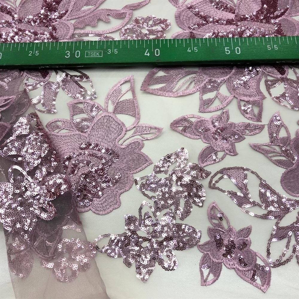 Payet İşlemeli Dantel Kumaş