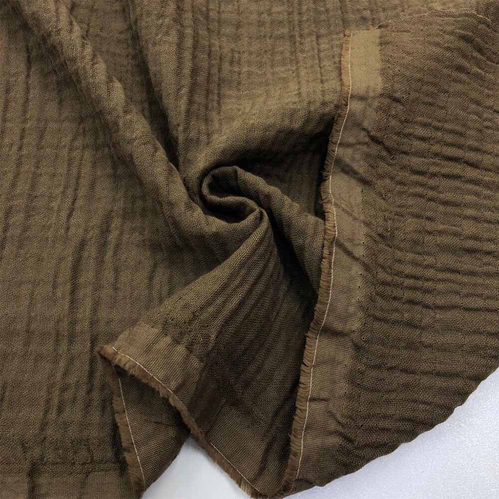 Çift Kat Müslin Kumaş Kahverengi