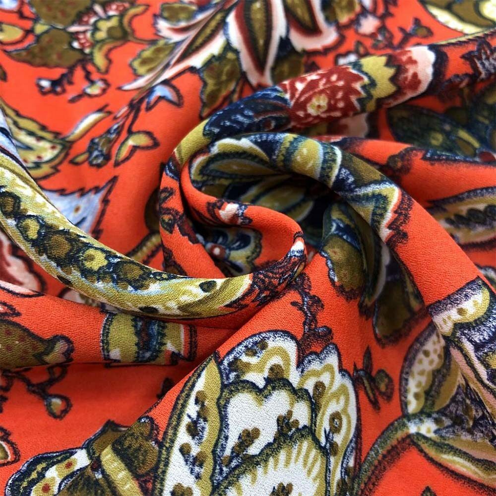 Desenli İnce Krep Kumaş