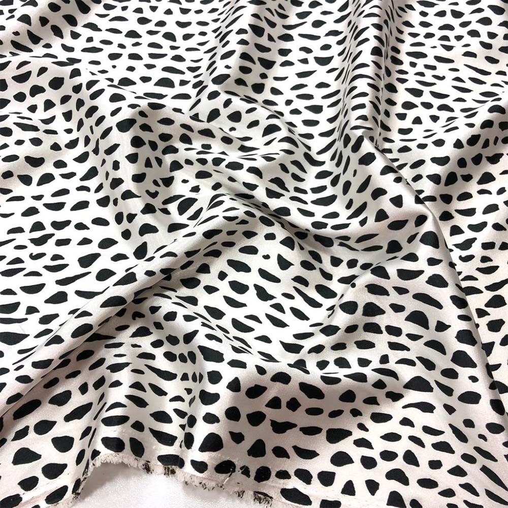 Desenli Likra Saten Kumaş