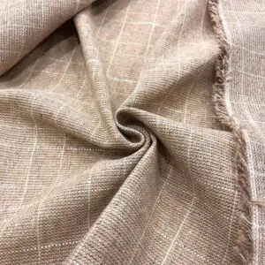 Ekose Pamuk Keten Kumaş Saman Sarısı