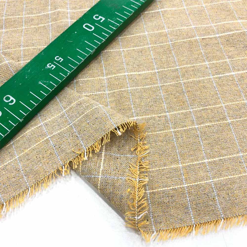 Ekose Pamuk Keten Kumaş Sarı Ekose Pamuk Keten Kumaş Sarı