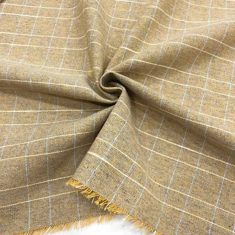 Ekose Pamuk Keten Kumaş Sarı Ekose Pamuk Keten Kumaş Sarı