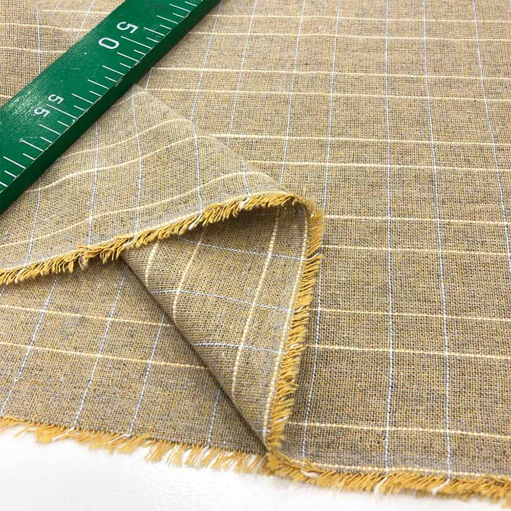 Ekose Pamuk Keten Kumaş Sarı Ekose Pamuk Keten Kumaş Sarı