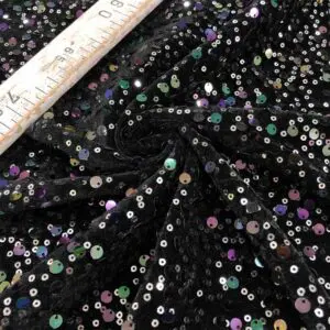 Kadife Üzerine Payet İşlemeli Kumaş