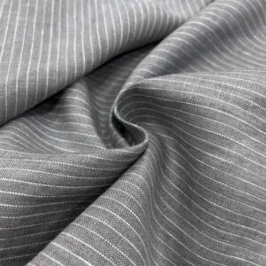 Çizgili Altınyıldız Ham Keten Kumaş Gri Çizgili Altınyıldız Ham Keten Kumaş Gri