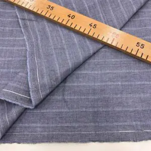 Çizgili Altınyıldız Ham Keten Kumaş Mavi