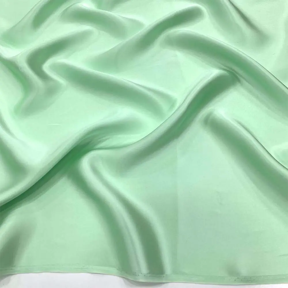 % 100 İpek Saten Kumaş Mint Yeşili