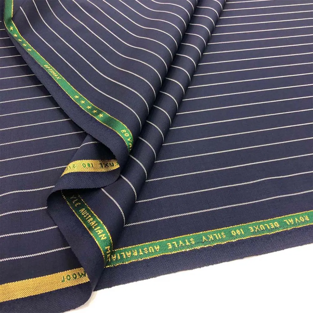 Çizgili İthal Kumaş Lacivert