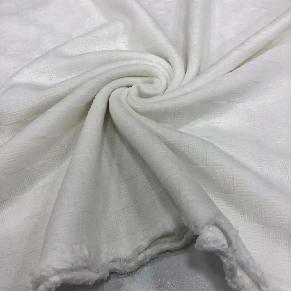 Kendinden Desenli Triko Kumaş Beyaz Kendinden Desenli Triko Kumaş Beyaz