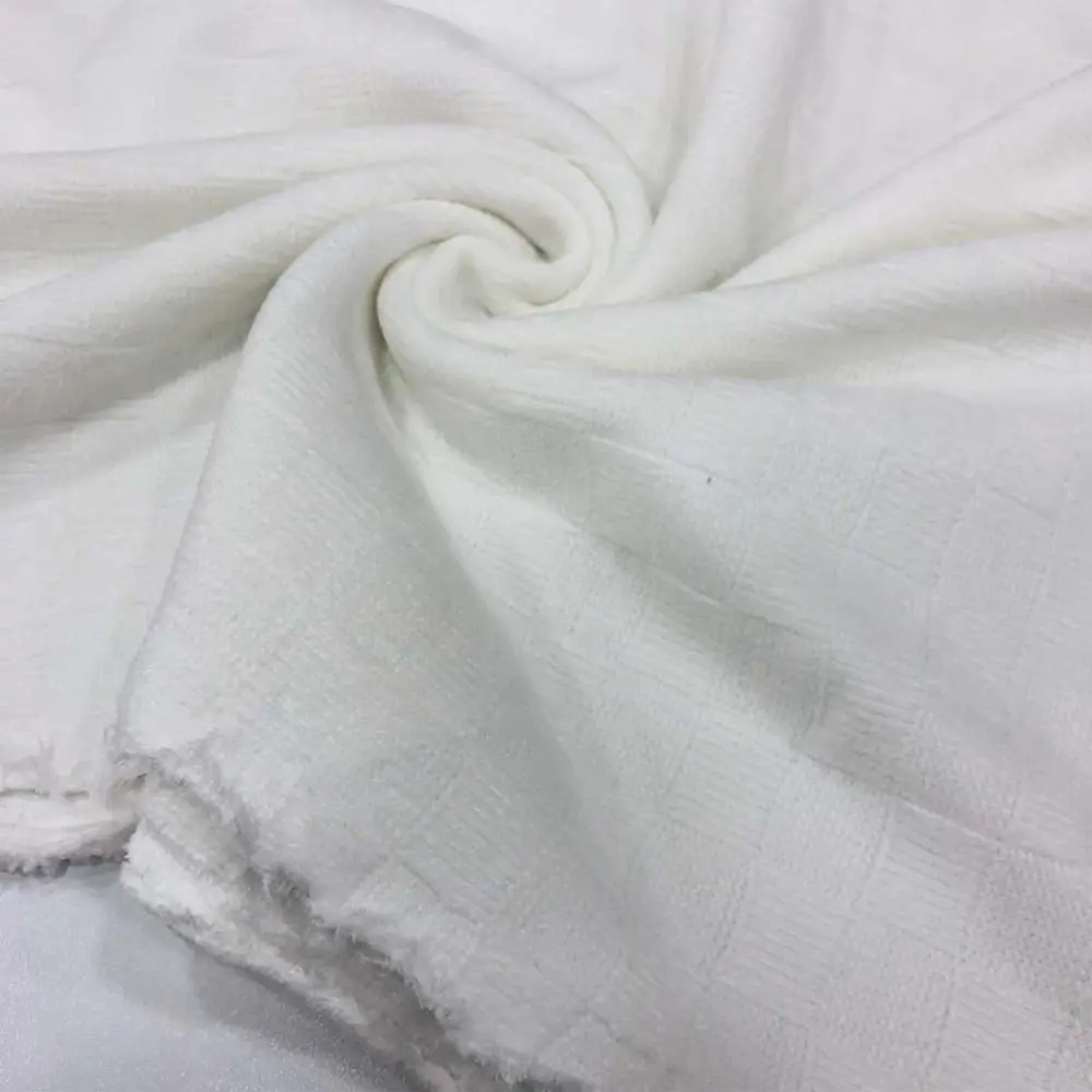 Kendinden Desenli Triko Kumaş Beyaz Kendinden Desenli Triko Kumaş Beyaz