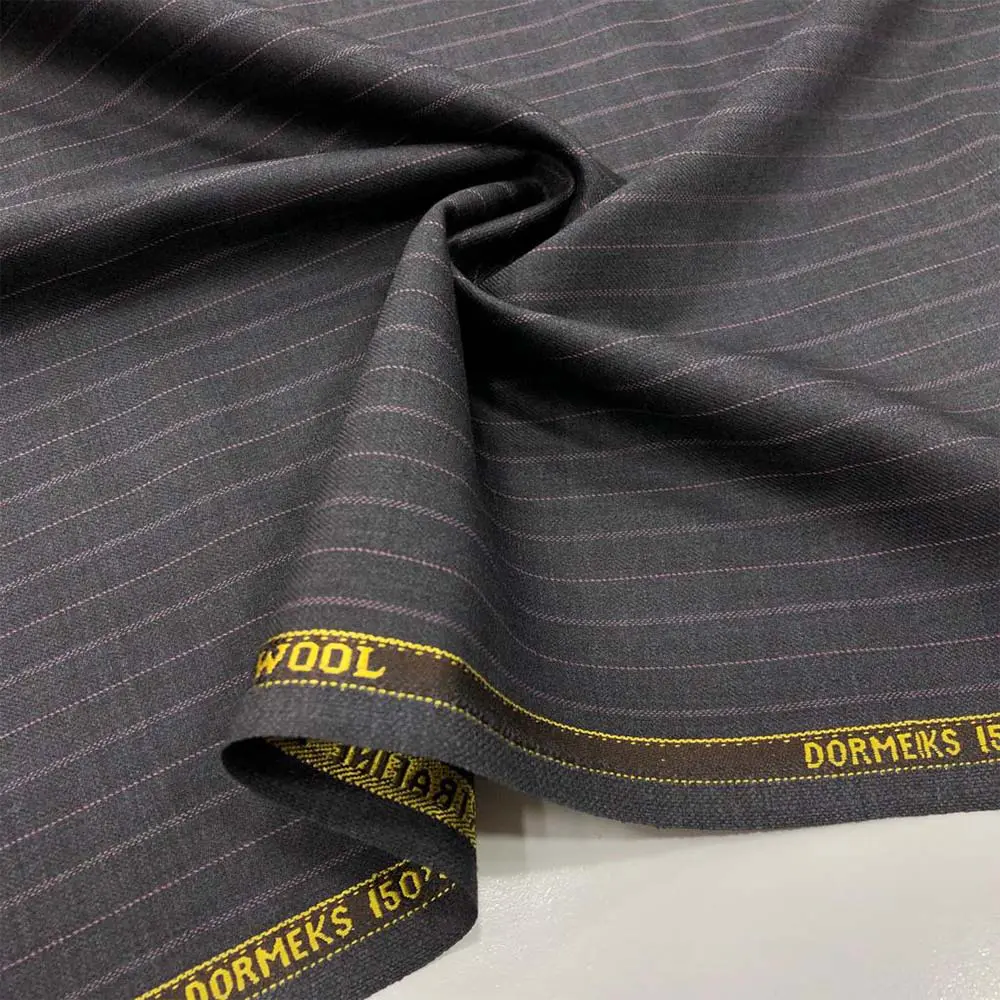 Çizgili İthal Kumaş Gri Çizgili İthal Kumaş Gri