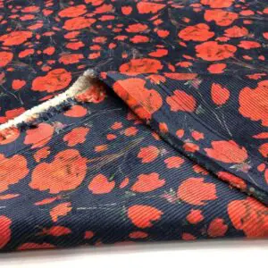 Desenli Fitilli Kadife Kumaş