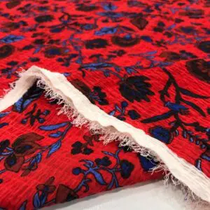 Desenli Gofre Krep Kumaş