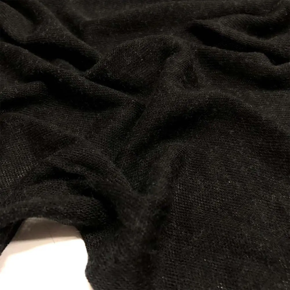 İnce Örme Triko Kumaş Siyah