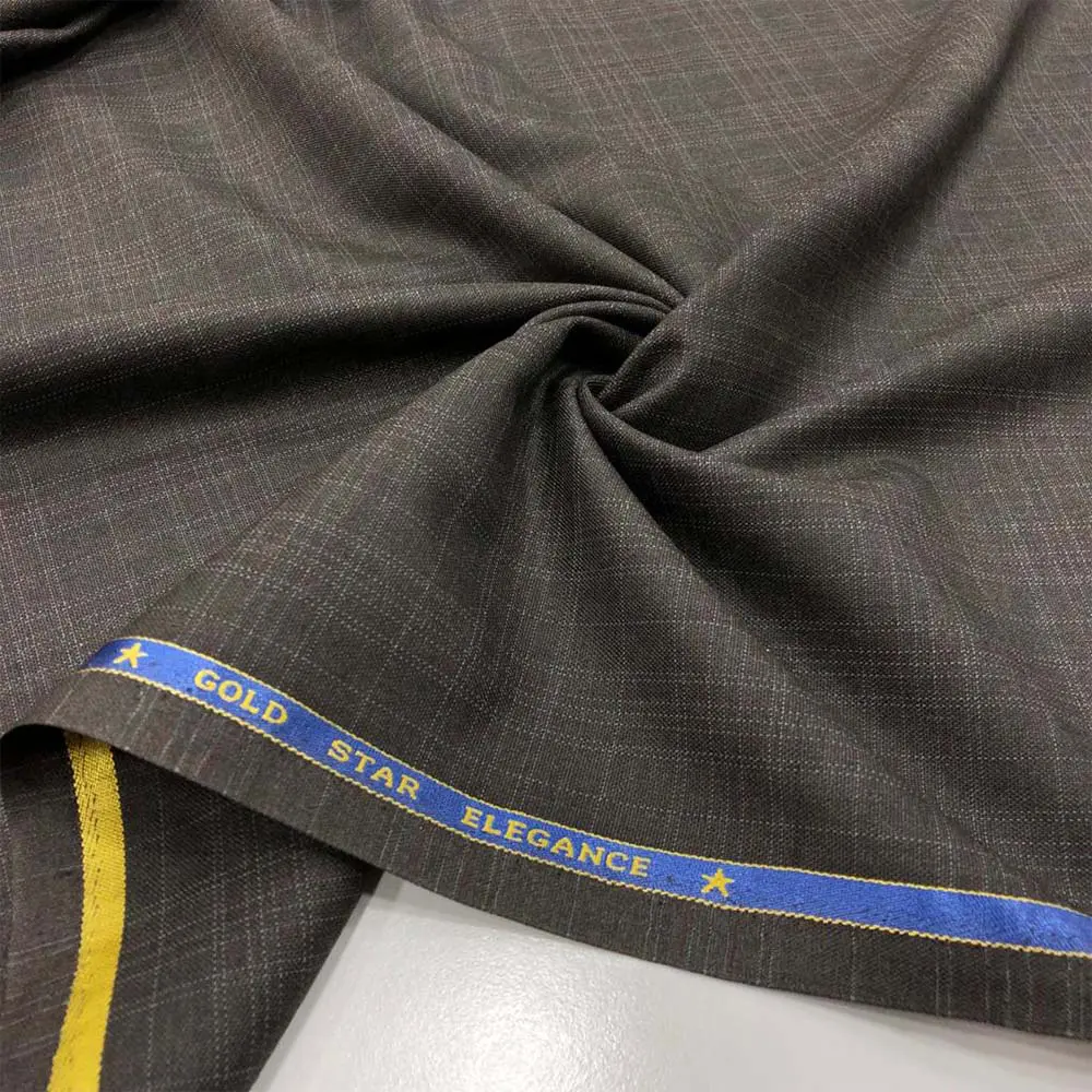 İthal Ekose Filafil Kumaş Kahverengi