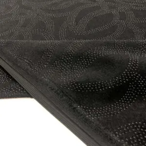 Taş İşlemeli İpek Kadife Kumaş Siyah