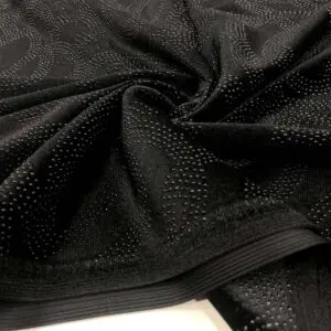 Taş İşlemeli İpek Kadife Kumaş Siyah