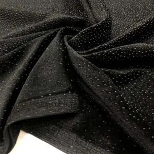 Taş İşlemeli İpek Kadife Kumaş Siyah