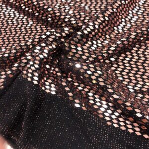 Parlak Desenli Jarse Kumaş Bakır Rengi