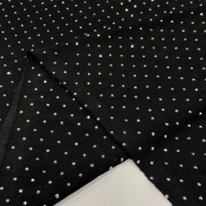 Taş İşlemeli Jarse Kumaş Siyah