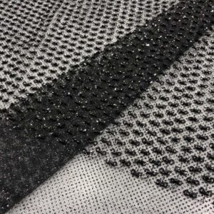 Taş İşlemeli Simli Kumaş Siyah