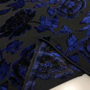 Yakma Jarse Kadife Kumaş Siyah Lacivert