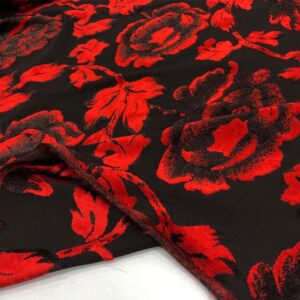 Yakma Jarse Kadife Kumaş Siyah Turuncu