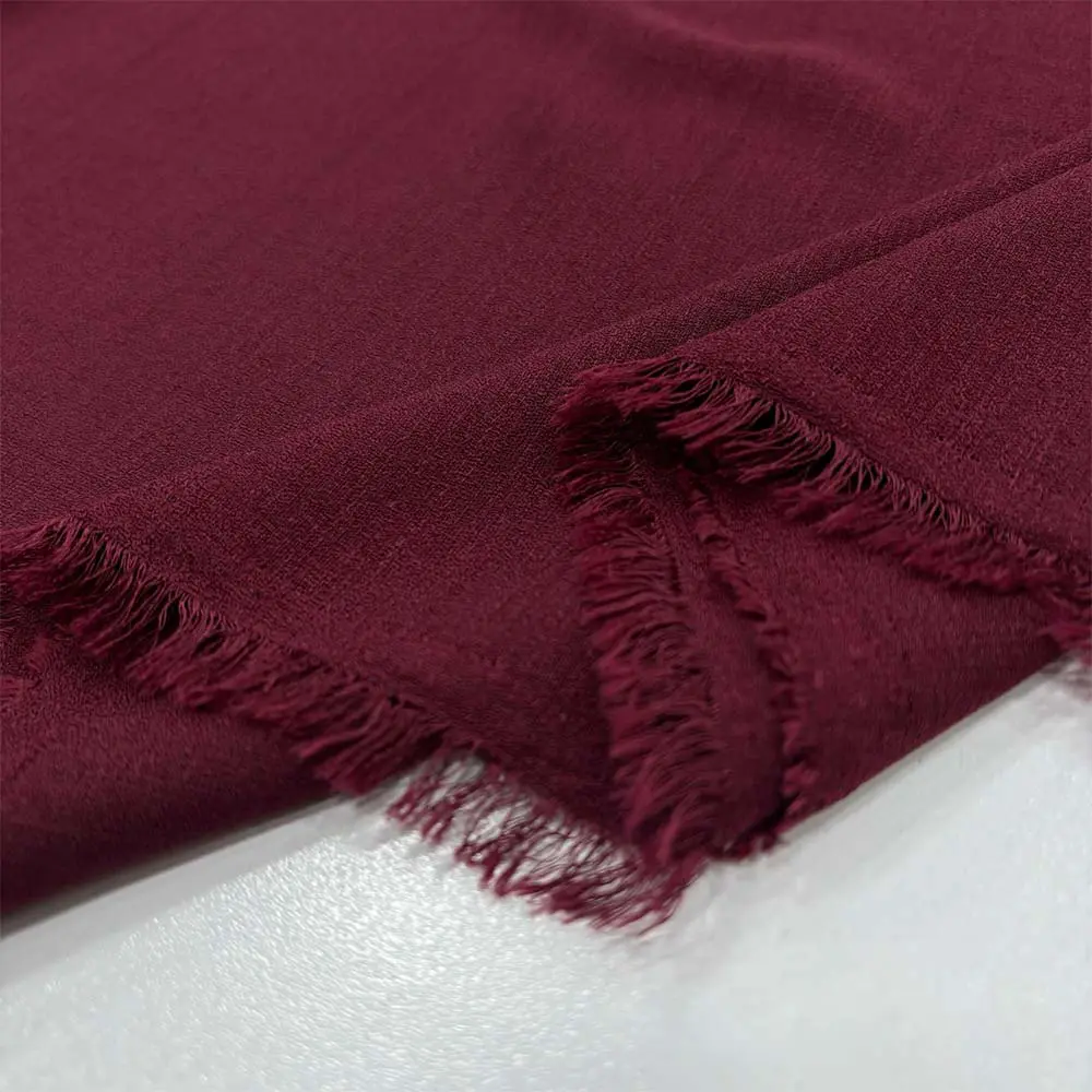 Kırışmayan Keten Kumaş Bordo
