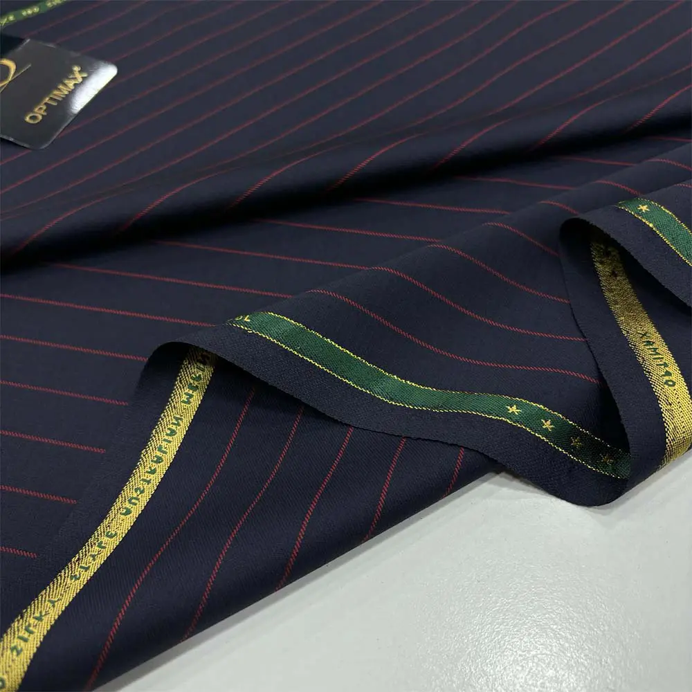 Çizgili İthal Kumaş Lacivert