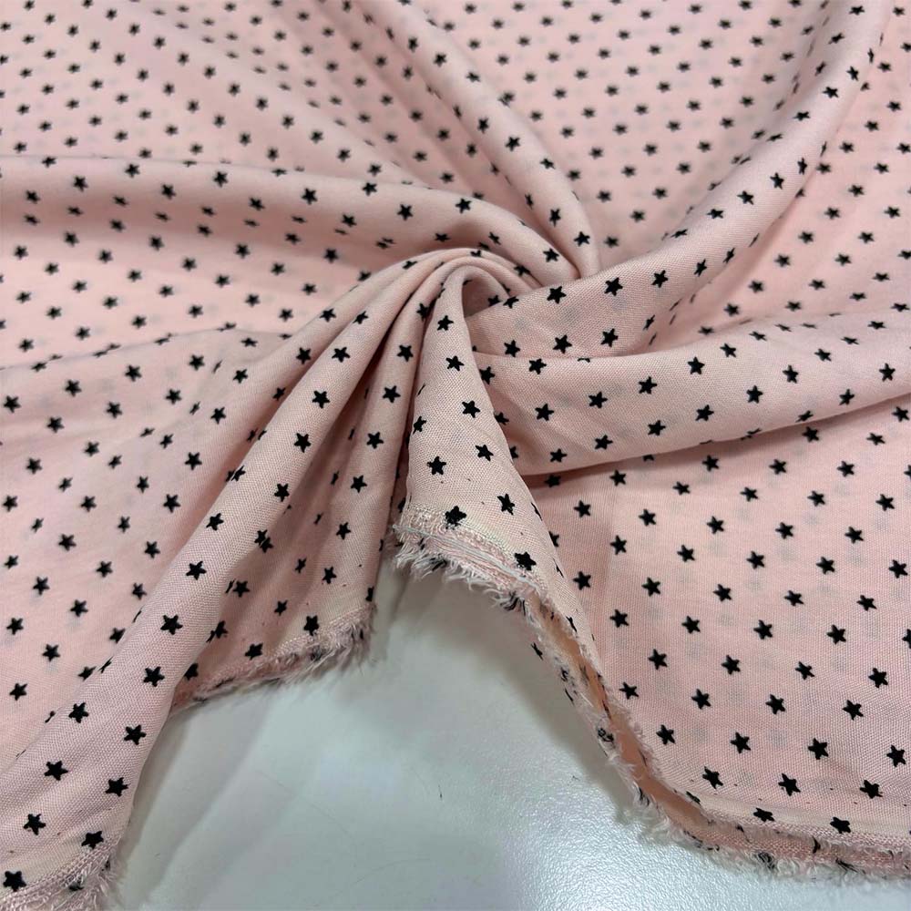 Yıldız Desenli Viskon Kumaş Pudra