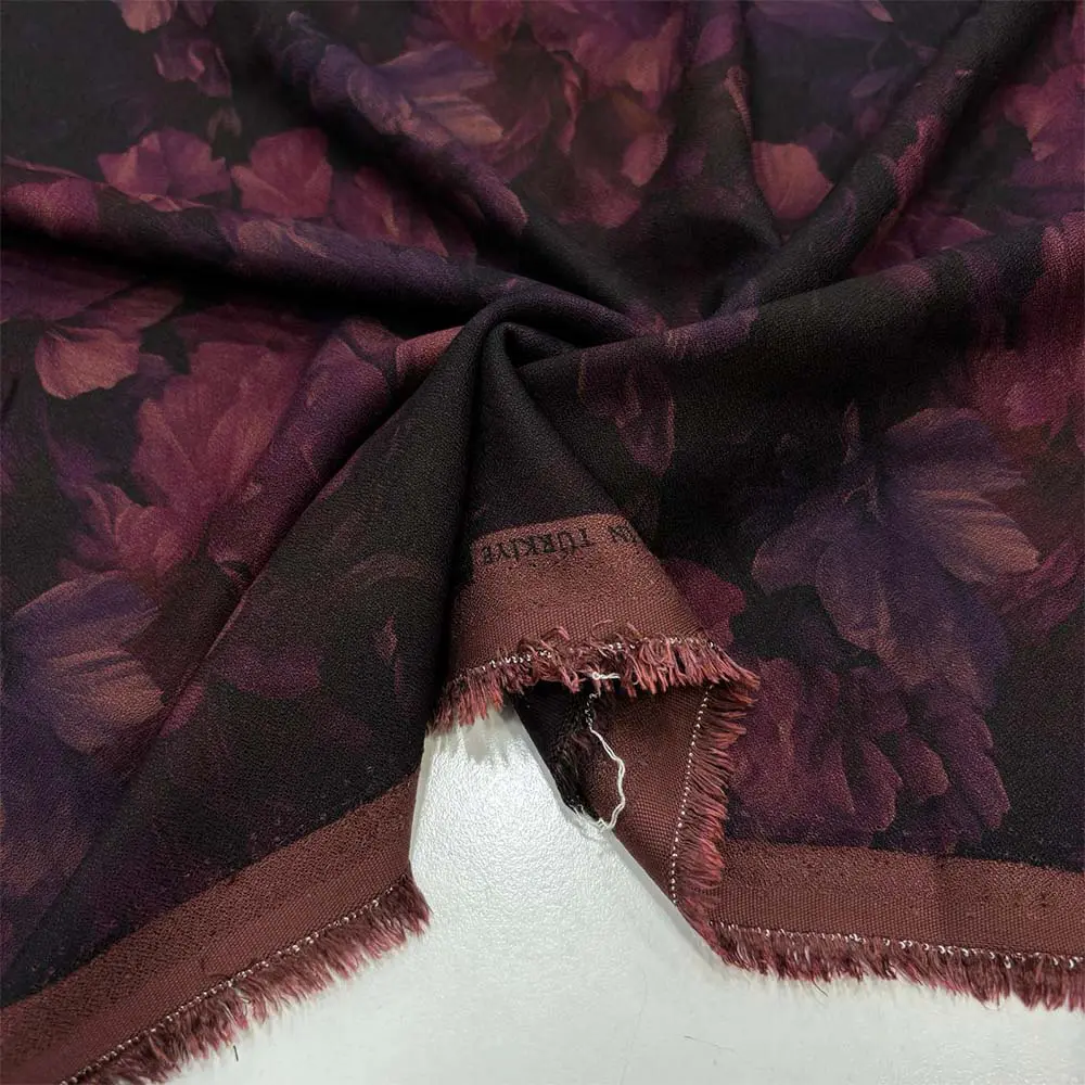 Dijital Baskı Krep Belmando Viskon Kumaş