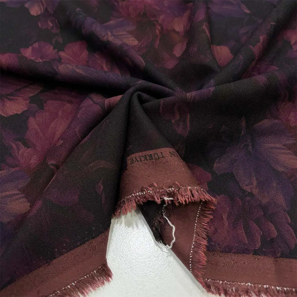 Dijital Baskı Krep Belmando Viskon Kumaş