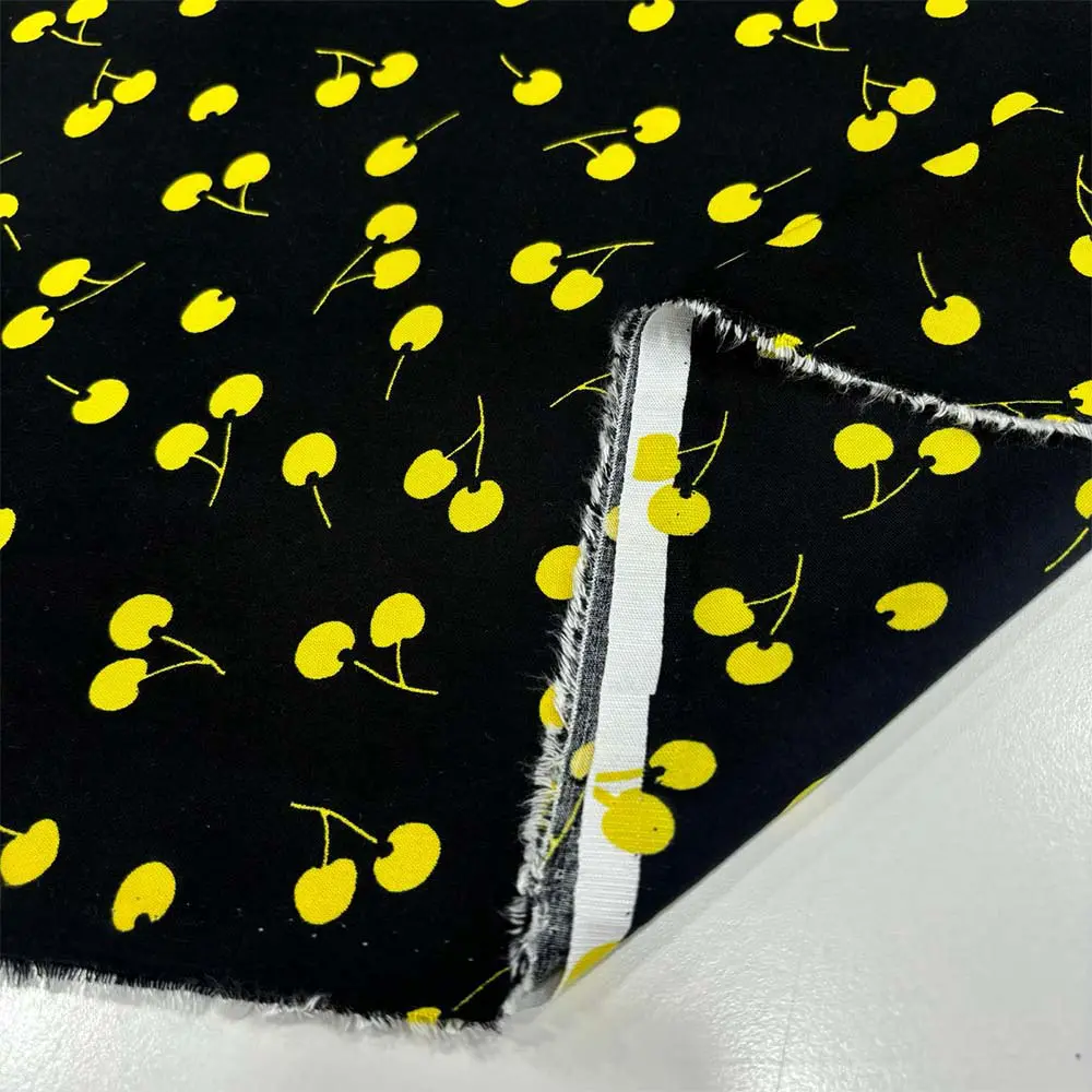 Kiraz Desenli Viskon Kumaş Kiraz Desenli Viskon Kumaş