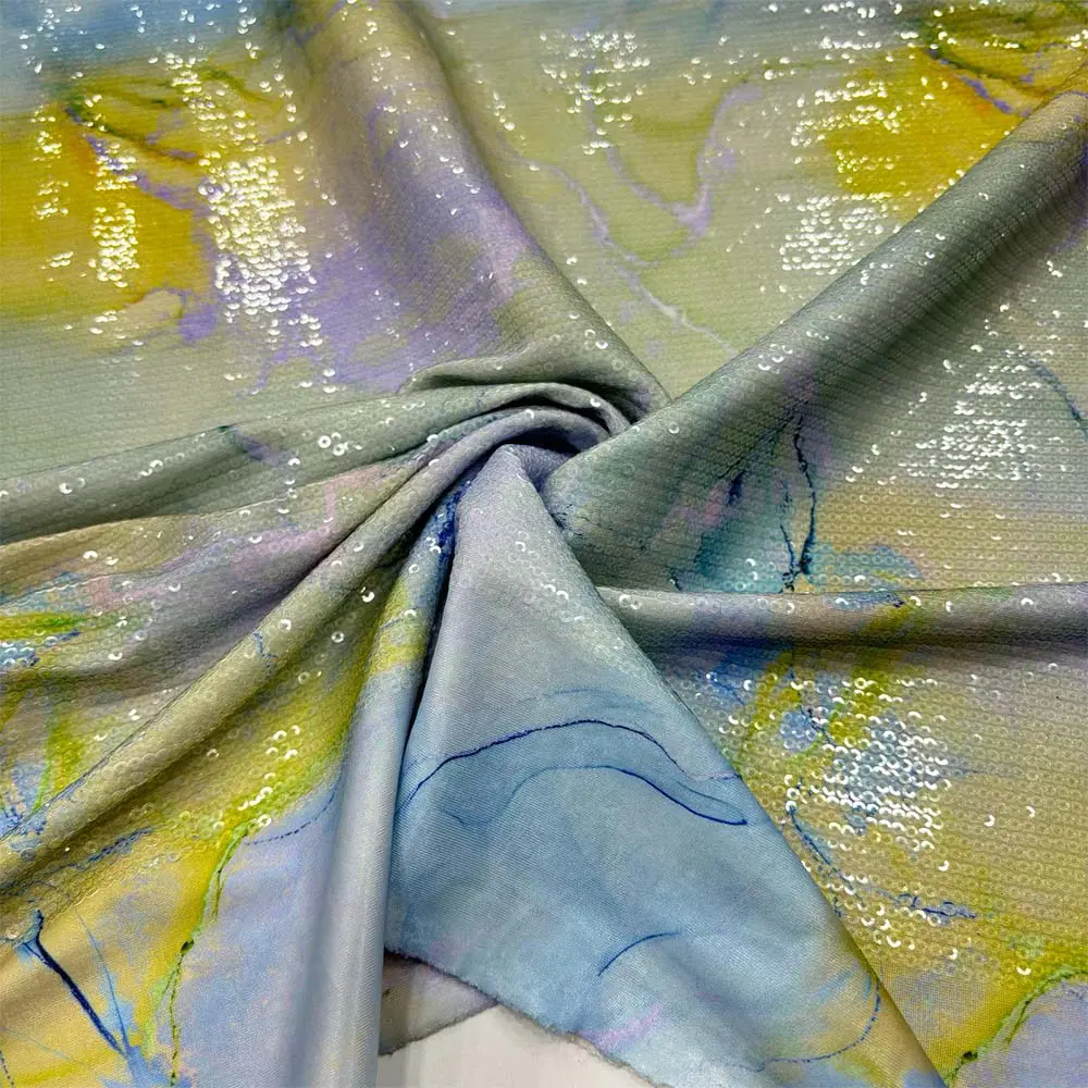 Desenli Payetli Jarse Kumaş Desenli Payetli Jarse Kumaş