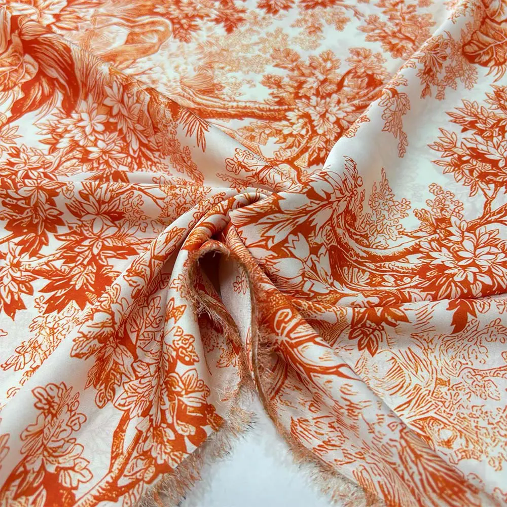 İpek Desenli Saten Kumaş