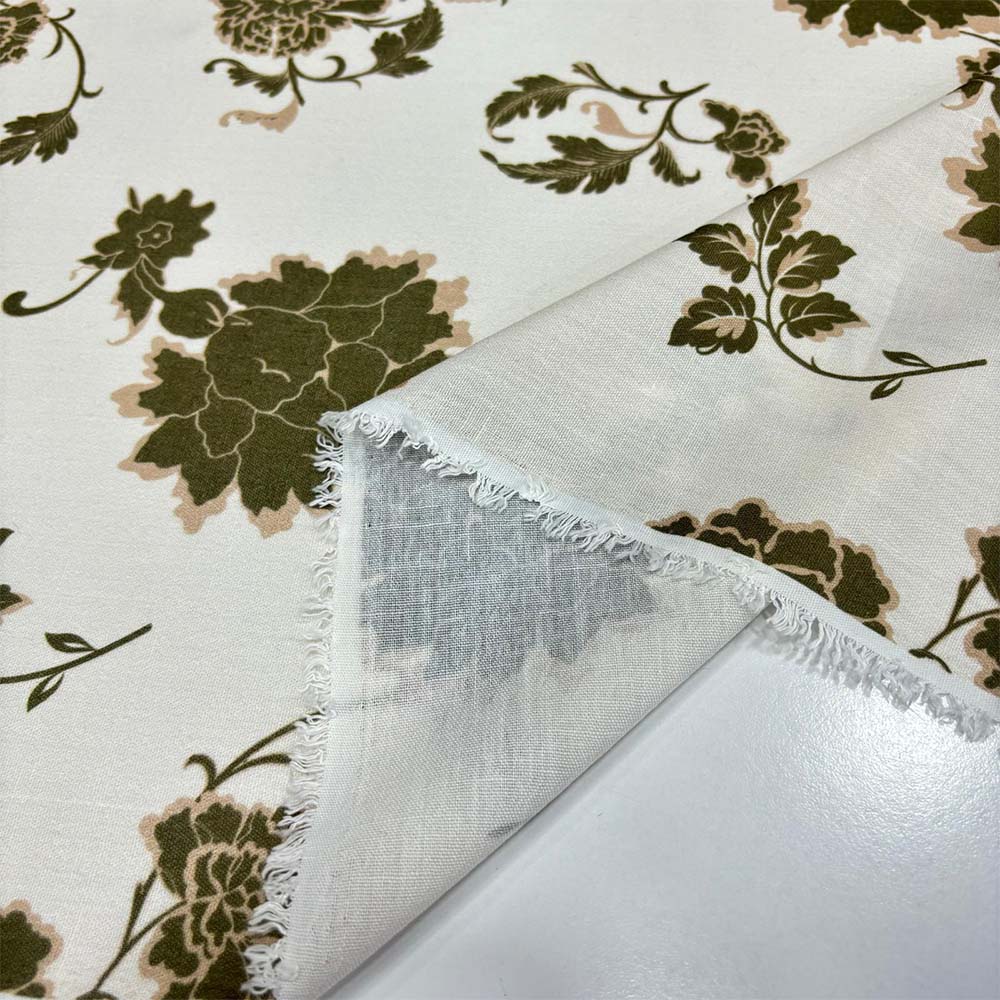 Desenli Floş Keten Kumaş Desenli Floş Keten Kumaş