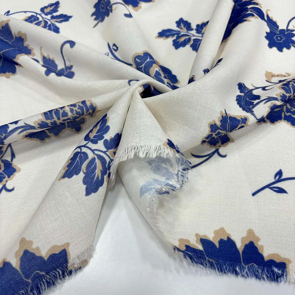 Desenli Floş Keten Kumaş Desenli Floş Keten Kumaş