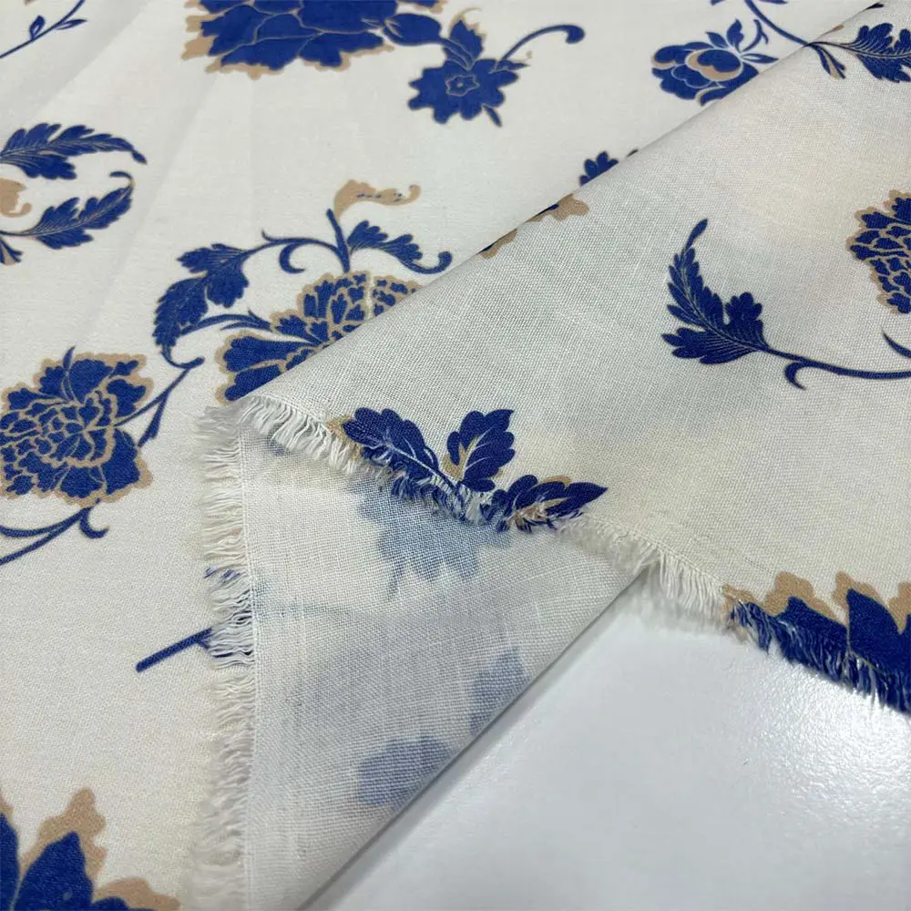 Desenli Floş Keten Kumaş