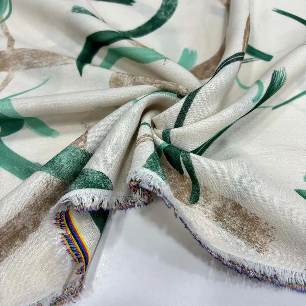 Desenli Floş Keten Kumaş