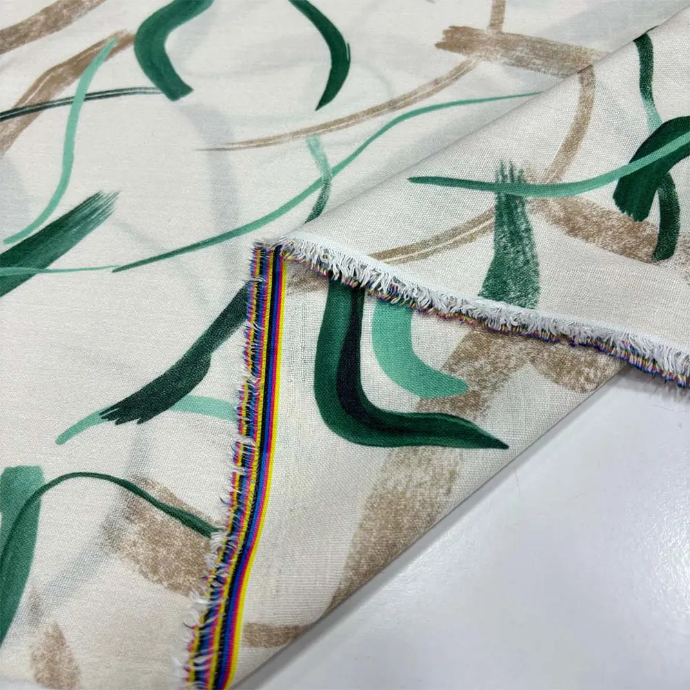 Desenli Floş Keten Kumaş