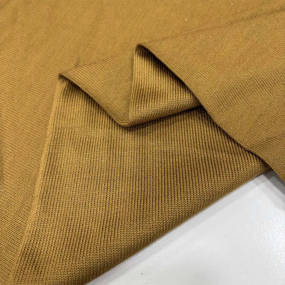 Merserize Örme Triko Kumaş Hardal Merserize Örme Triko Kumaş Hardal