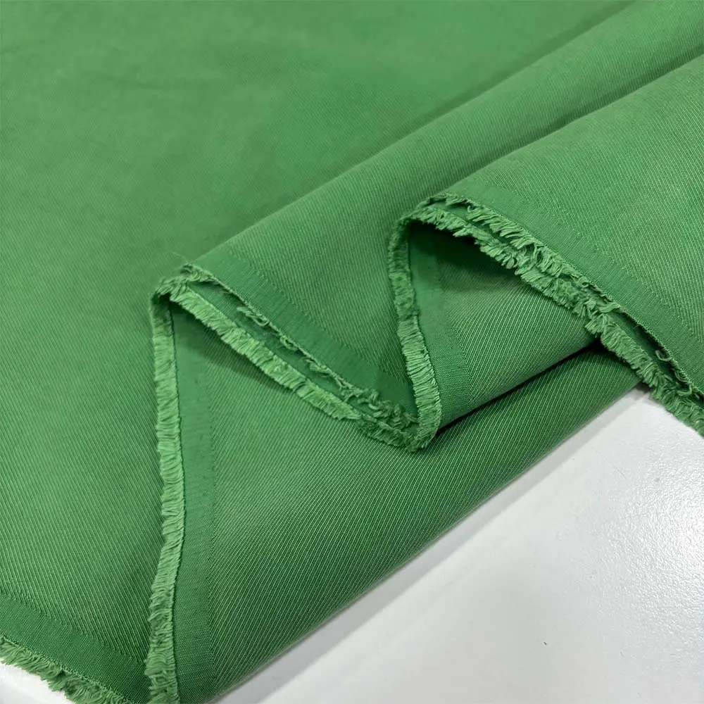 Taşlanmış Floş Keten Kumaş Yeşil