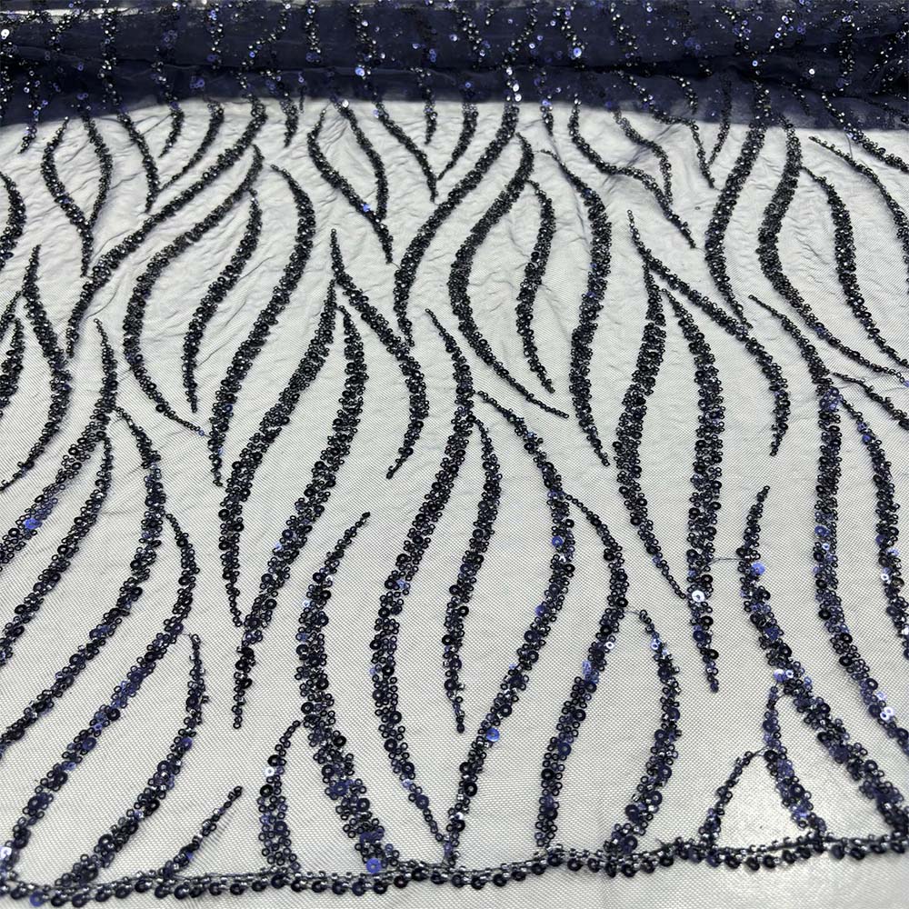 Taş İşlemeli Dantel Kumaş Lacivert Taş İşlemeli Dantel Kumaş Lacivert